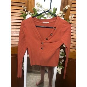 Long sleeve button up top